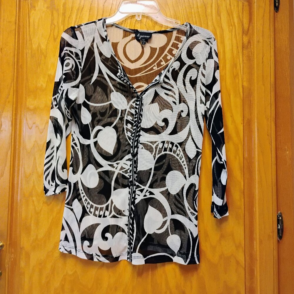 Beautiful Lynn Ritchie sheer mesh top size XS to S